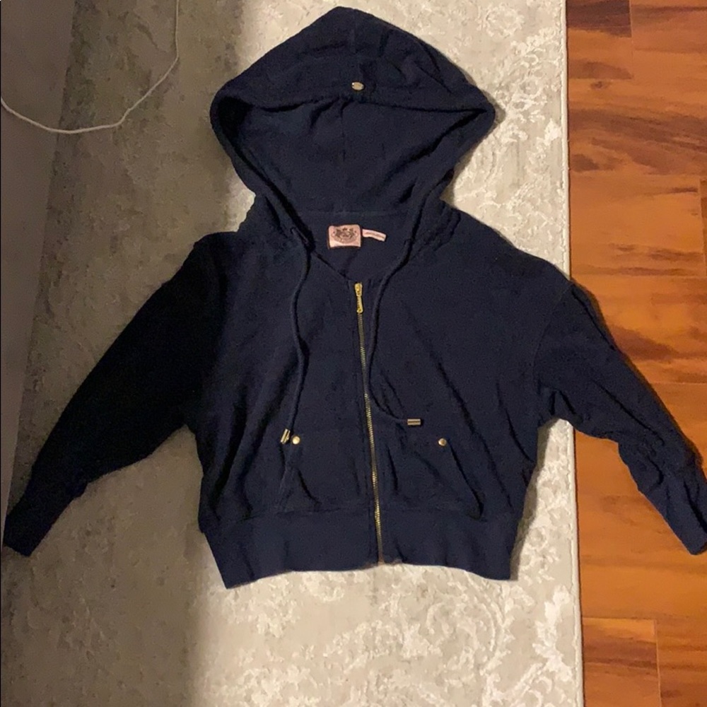 Quarter sleeve cropped juicy couture zip up
